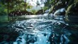 Rainy Reflections: Pond Serenity Enhanced