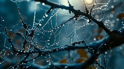 Rain-Kissed Web: Enhancing the Beauty of a Spider's Architecture




