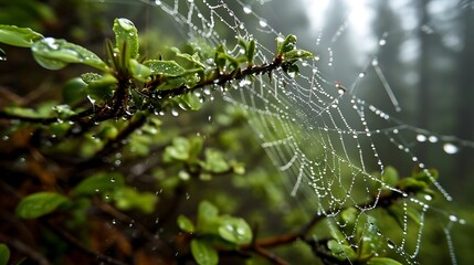 Rain-Kissed Web: Enhancing the Beauty of a Spider's Architecture




