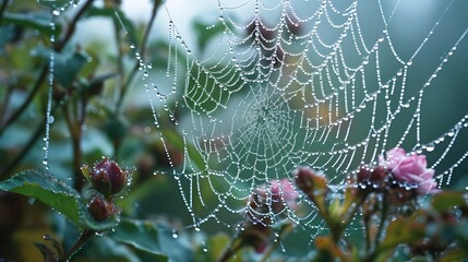 Rain-Kissed Web: Enhancing the Beauty of a Spider's Architecture




