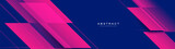 Fototapeta Łazienka - Abstract magenta geometric diagonal shape on a blue background. Futuristic digital high-technology banner. Vector illustration