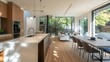 Luxurious Modern Kitchen Basking in Natural Light and Elegant Design