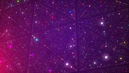 Aufkleber - Universe abstract color infinite space illustration. Futuristic stardust. 3D rendering.