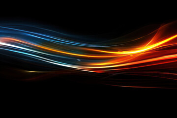 Poster - abstract background with colorful glowing light and light trails.