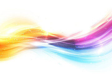 Poster - abstract background with colorful glowing light and light trails isolated white