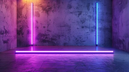 Wall Mural - Modern Purple Blue Neon Futuristic stage