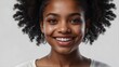portrait of a young smiling black girl with well-groomed skin