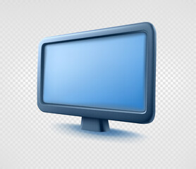 Aufkleber - Modern desktop personal computer mockup with blank screen. 3d vector illustration