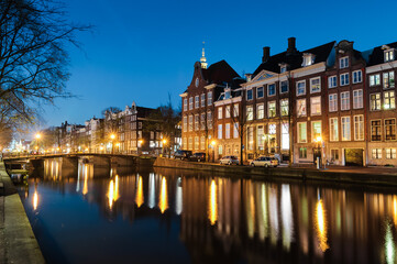 Wall Mural - Tranquil canal scene in Amsterdam