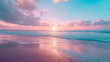 beautiful beach and gentle blue sea waves. sunset view on the beach	
