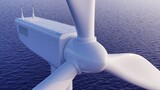 Fototapeta Sawanna - Windturbine on the ocean - concept of wind turbine energy