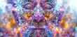 A digitally-rendered face amalgamation with intricate fractal frost patterns symbolizes complex human emotions and thoughts
