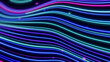 Vibrant neon futuristic stream line of data, Digital internet information flow technology background, creative abstract glowing particle trail curve speed surface 3d rendering