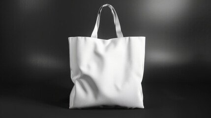 a blank white tote bag isolated on white background 