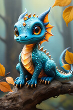 Beautiful Little Sweet Dragon In A Fantastic World.