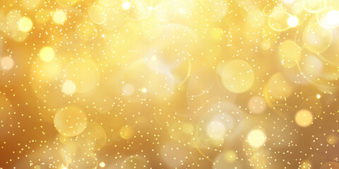 Wall Mural - Abstract yellow glitter background with bokeh and light effect for decoration, banner design, yellow bokeh blur circle variety gold white background. Dreamy soft focus wallpaper backdrop.