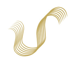 Sticker - Wavy Gold Lines Shape 