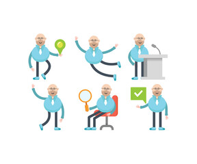 Poster - businessman characters set vector illustration