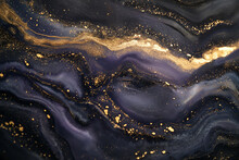 Dark Purple Water With Sparkle Lights, Golden Details Background