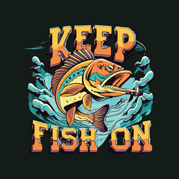 Fishing t-shirt design template. Fishing typography. Fishing lettering.