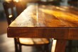 A close up of a wooden table with chairs. Perfect for interior design projects