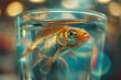 Fish in water in glass