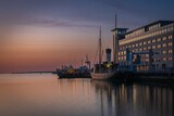 Fototapeta Londyn - The coast in Malmo after sunset, blue hour