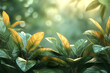 Tropical leaves background. 3d rendering, 3d illustration.