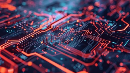 Poster - detailed view of a computer circuit board, perfect for technology concepts
