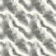 Vector seamless pattern with optic illusion. Abstract distorted dotted texture. Monochrome warped surface. Creative op art background. Design with distortion. Can be used as swatch for illustrator.