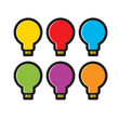 colorful bulb icon set