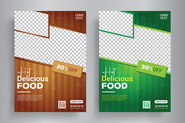 Wall Mural - Food Flyer Template design, restaurant food flyer, fast food template vector illustration.	