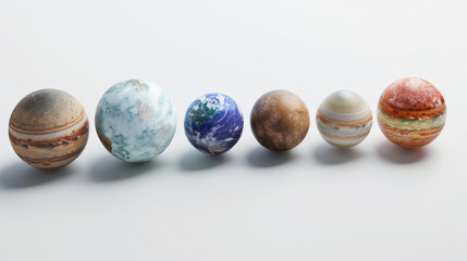 Wall Mural - planets series on white background