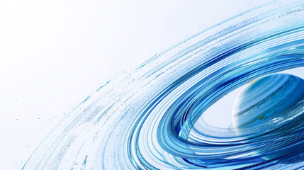 Wall Mural - abstract blue planet on white background