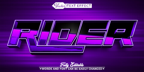 Wall Mural - Purple Fast Rider Vector Editable Text Effect Template