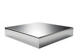 © Creative mind - Empty square steel base for product display presentation. Chrome stainless textured. isolated on transparent background.