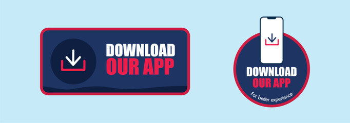 Download the app now. Download the app now labels, badges, tags, icons, stickers design in two different shapes with download button. For better experience download the app now. 