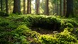 Europa Burrow in Poland Forest Covered with Moss - Warm Sunny Day