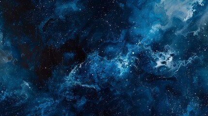 Abstract Blue Black Cosmic Space A Mesmerizing Oil Painting Journey Through the Milky Way Galaxy