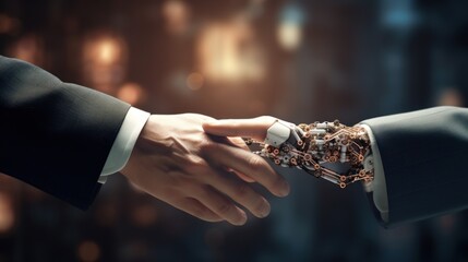 Poster -  AI robots work together with humans Emphasis on presenting cutting-edge technology and the benefits of AI 