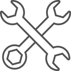 Poster - wrenches crossed linear icon. repair tools symbol