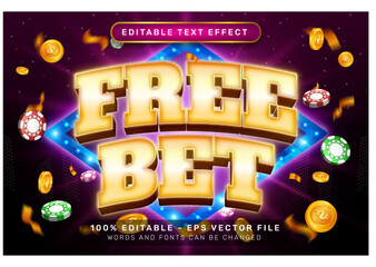 Poster - free bet 3d text effect and editable text effect with light background