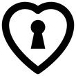 heart lock icon, simple vector design