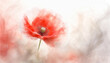 Fleur de pavot abstraite, fond aquarelle