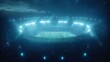 Night stadium lit by spotlights for an epic match
