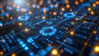© easybanana - Computer Circuit Board With Glowing Lights