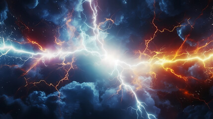 Wall Mural - Energy lightning collision powerful illustration explosion background