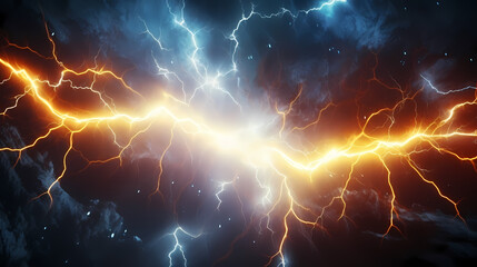 Wall Mural - Energy lightning collision powerful illustration explosion background