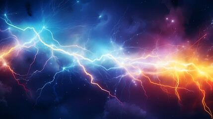 Wall Mural - Energy lightning collision powerful illustration explosion background