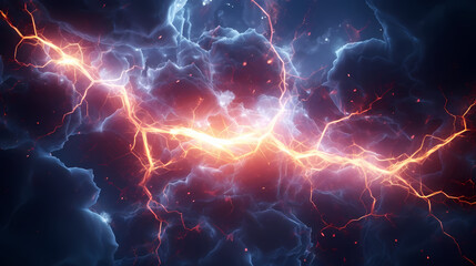 Wall Mural - Energy lightning collision powerful illustration explosion background